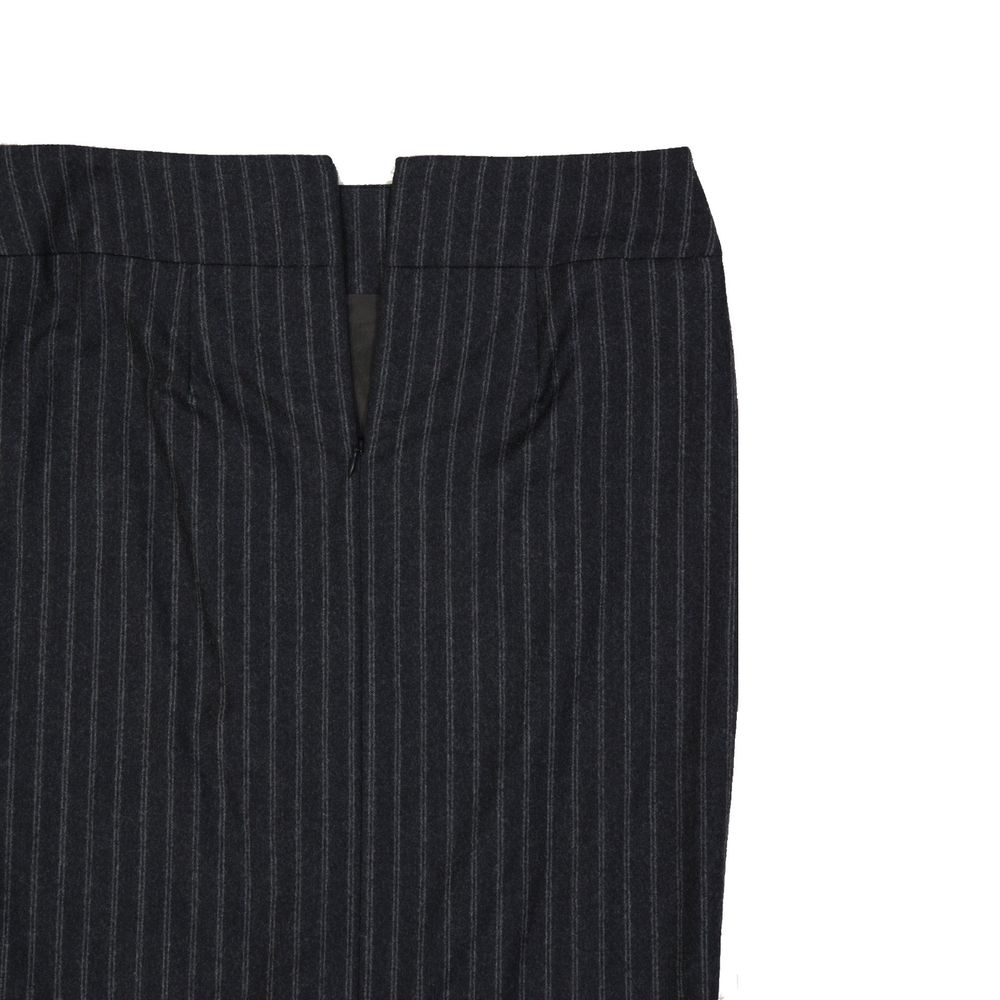 Brunello Cucinelli Jupe Midi en Laine Vierge Grise