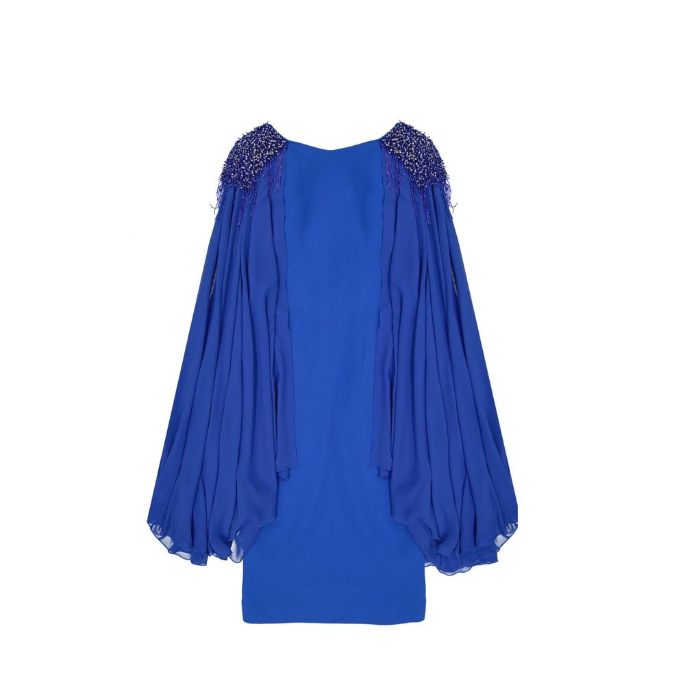 IVAN MONTESI Robe Cocktail Bleue en Acétate - Design Élégant Sans Manches