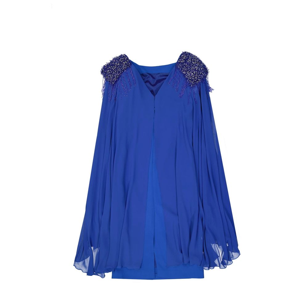 IVAN MONTESI Robe Cocktail Bleue en Acétate - Design Élégant Sans Manches