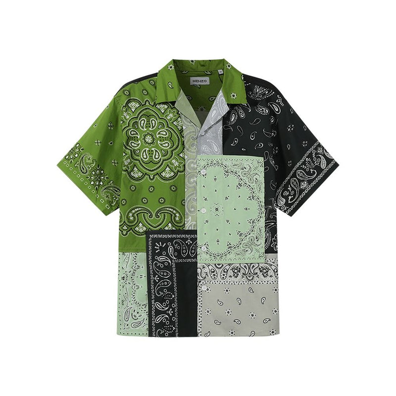 Chemise à manches courtes bicolore en coton Kenzo