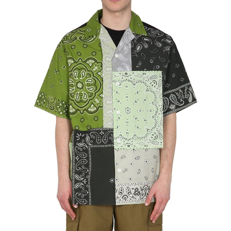 Chemise à manches courtes bicolore en coton Kenzo