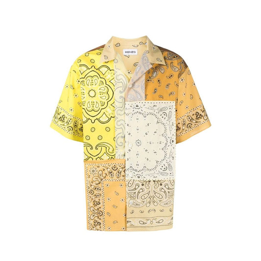 Chemise Kenzo bicolore en coton à motifs