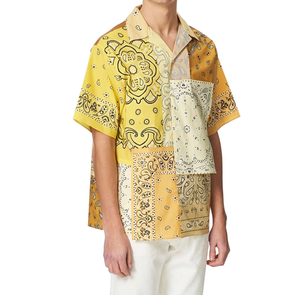 Chemise Kenzo bicolore en coton à motifs