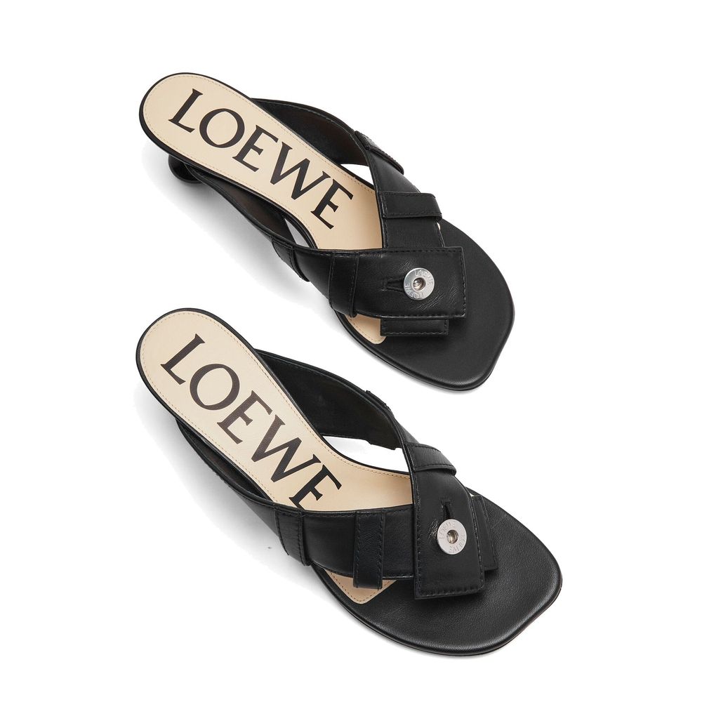Sandales plates Loewe en cuir d'agneau noir