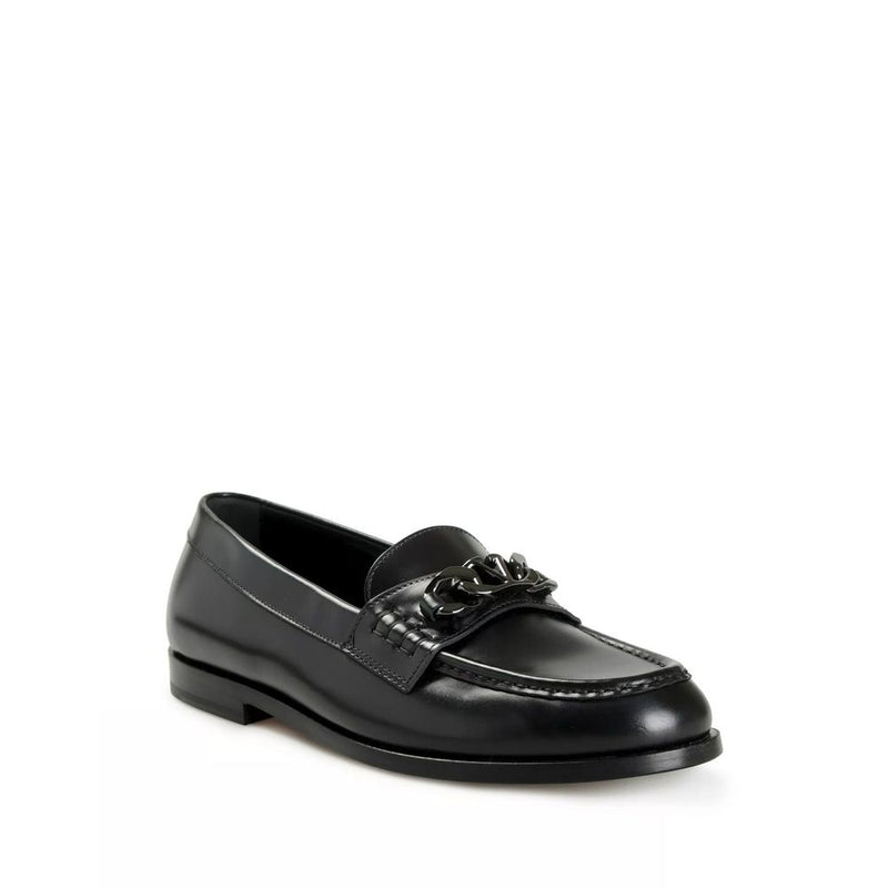 Valentino Garavani Black Leather Slip-On Loafers for Men