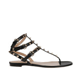 Valentino Garavani Sandales plates en veau noir