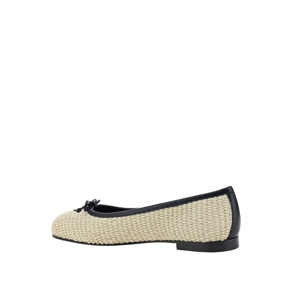 Manolo Blahnik Ballet Flats en Raffia Beige pour Femme