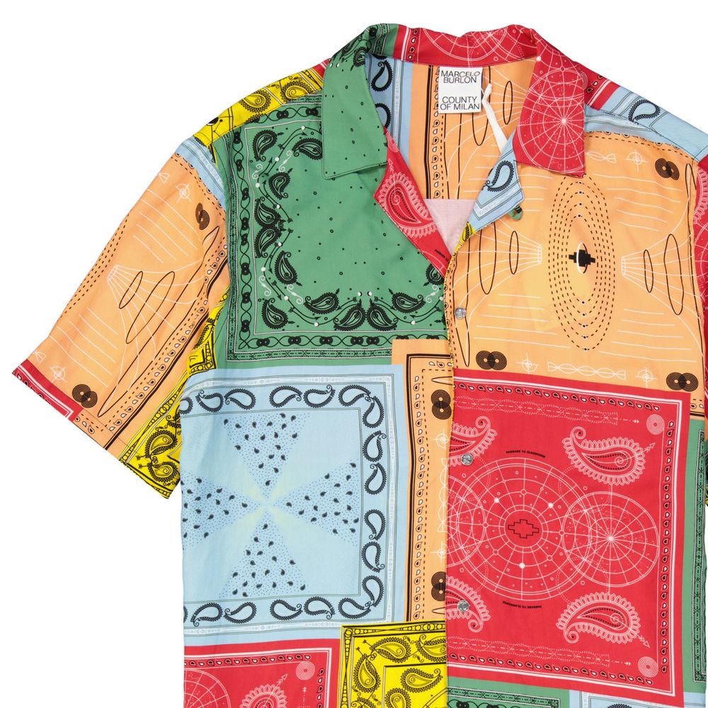 Marcelo Burlon overhemd met veelkleurig viscosepatroon