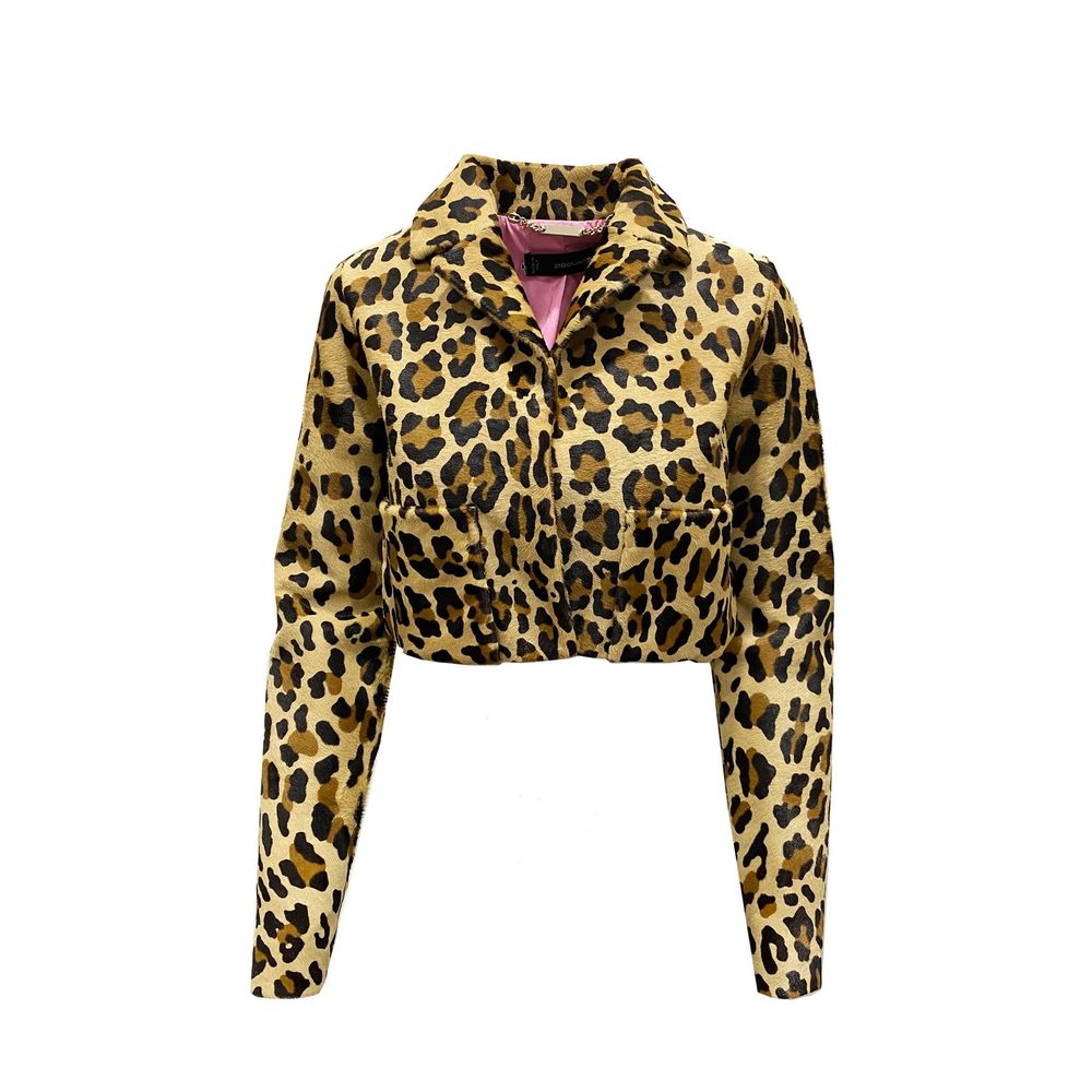 Dsquared² Brown Calfskin Coat - Élégance et Luxe