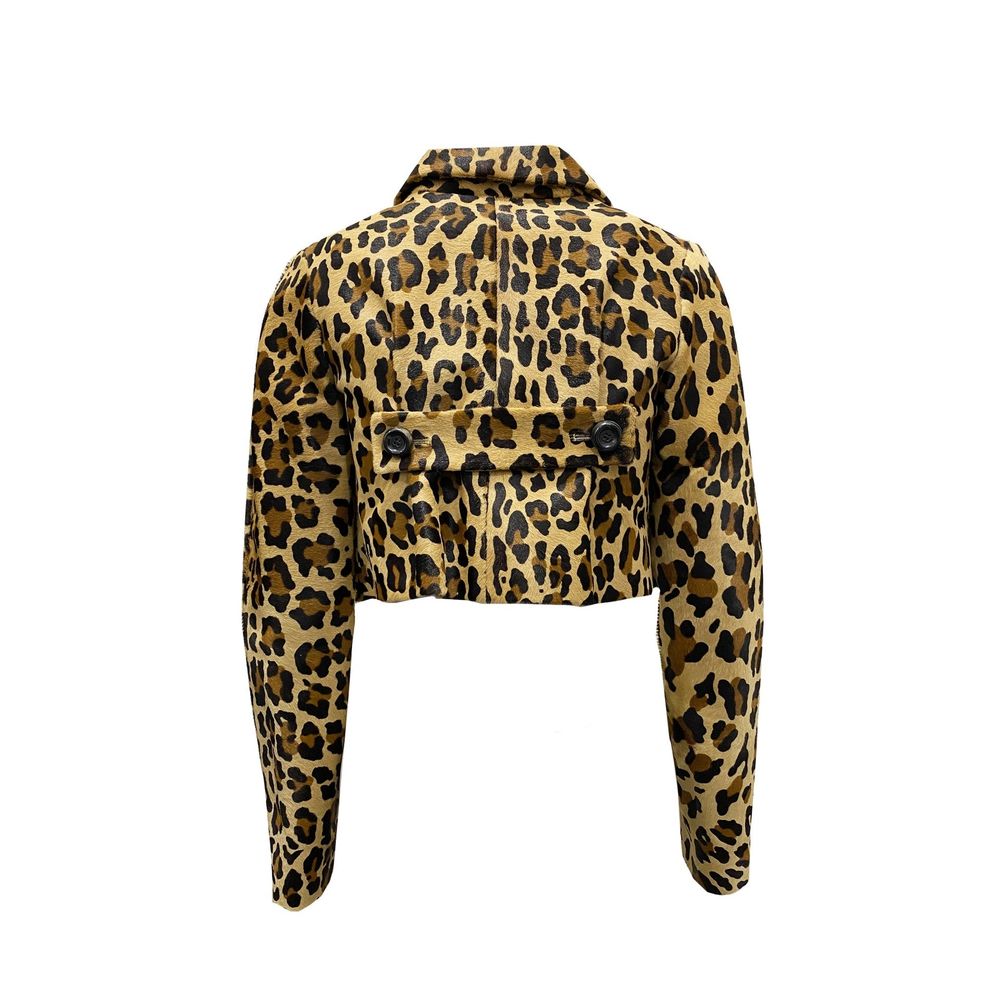 Dsquared² Brown Calfskin Coat - Élégance et Luxe