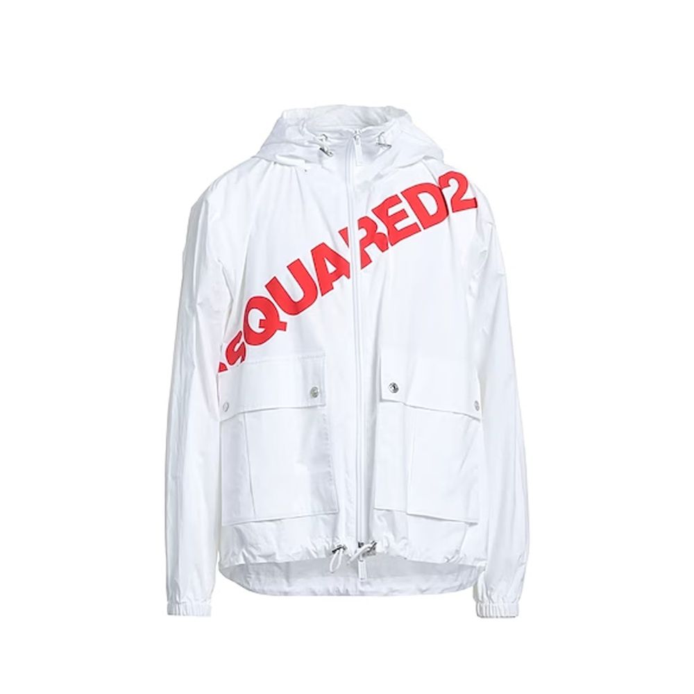 Dsquared² White Cotton Shell Jacket - Élégance et Confort