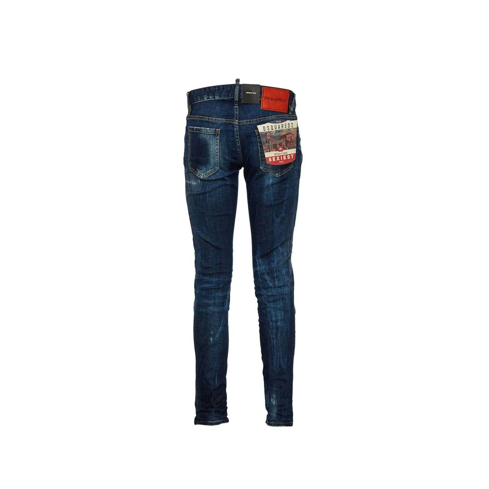 Dsquared² Jeans Slim Fit Femme en Coton Bleu