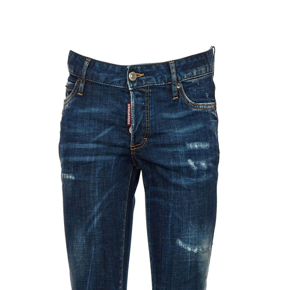 Dsquared² Jeans Slim Fit Femme en Coton Bleu
