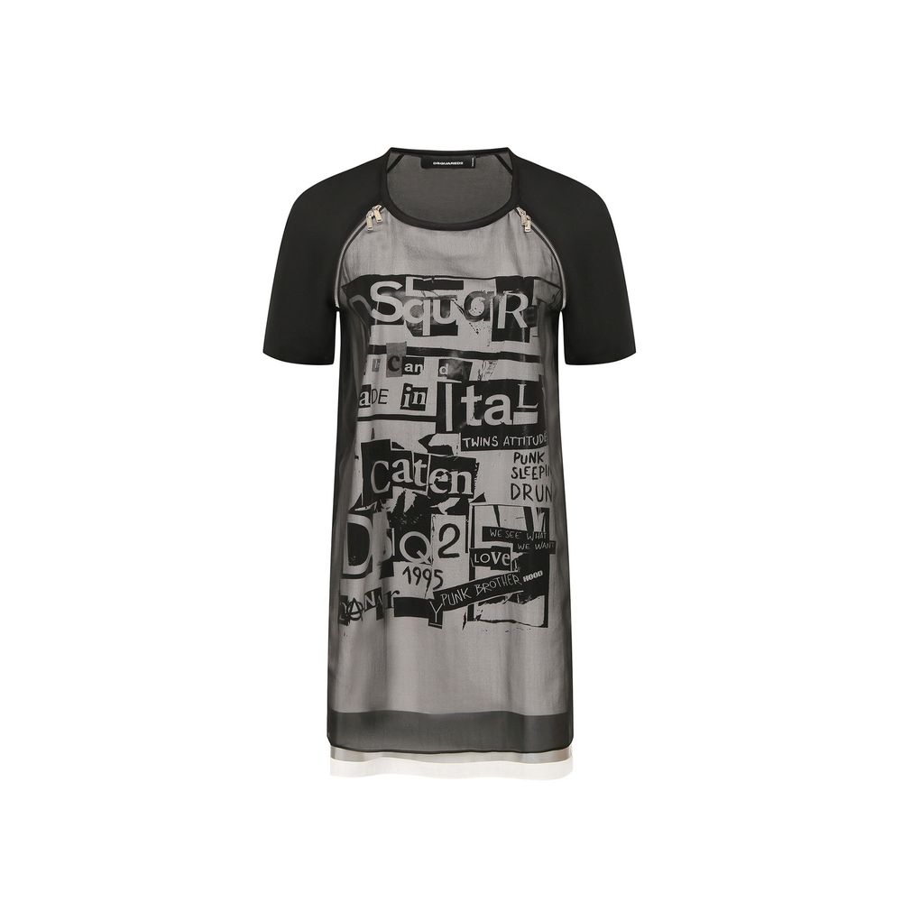 Robe Casual en Soie Noire Dsquared² pour Femmes