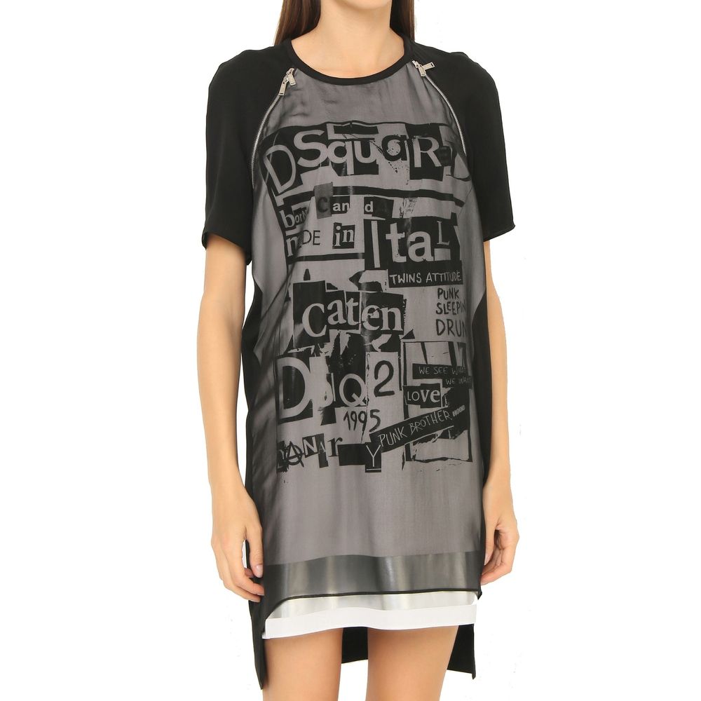 Robe Casual en Soie Noire Dsquared² pour Femmes