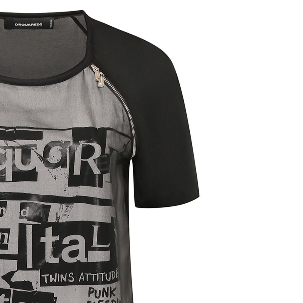 Robe Casual en Soie Noire Dsquared² pour Femmes