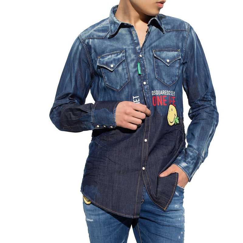Dsquared² Blauw Denim Overhemd