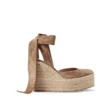 Gianvito Rossi Sandales à Talons Wedge en Cuir Beige