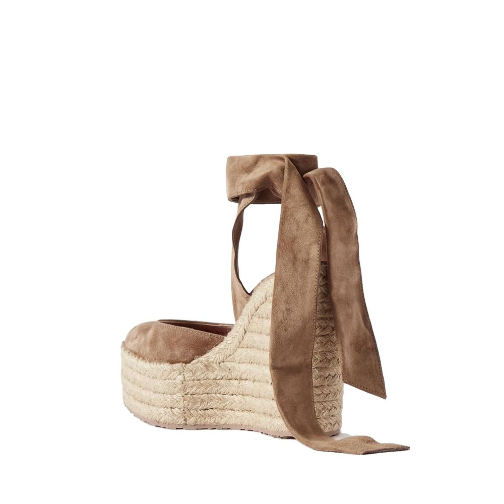Gianvito Rossi Sandales à Talons Wedge en Cuir Beige