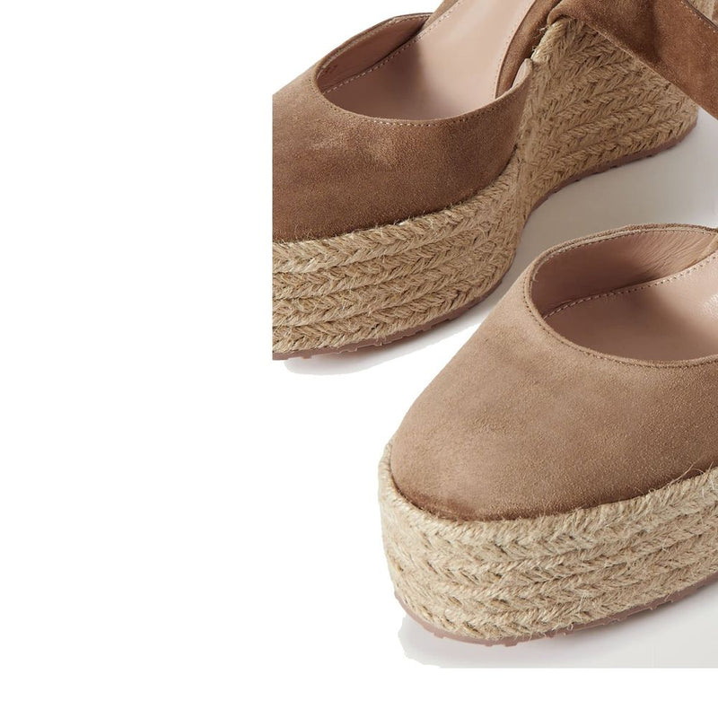 Gianvito Rossi Beige Calfskin Wedge Sandals for Women