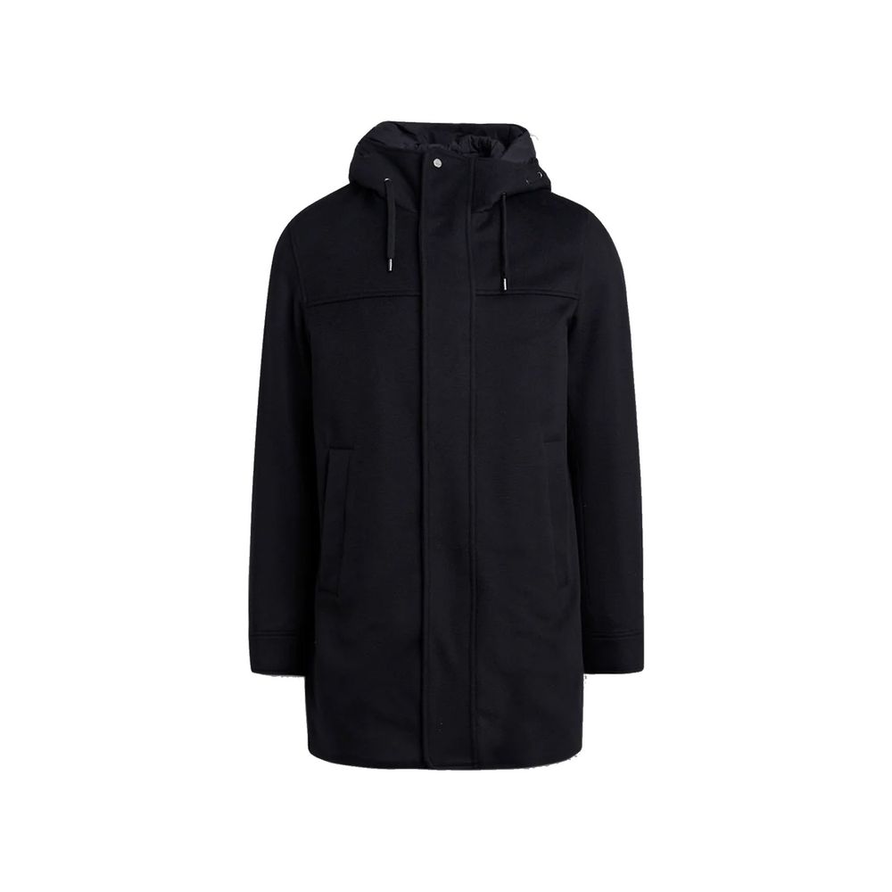 Herno Black Cashmere Coat for Men