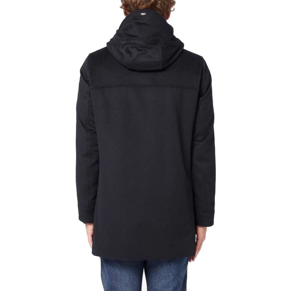 Herno Black Cashmere Coat for Men