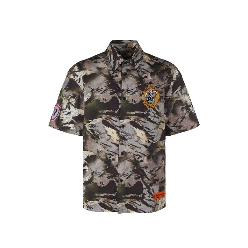 Heron Preston Bicolor katoenen patroon shirt