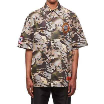 Heron Preston Bicolor katoenen patroon shirt