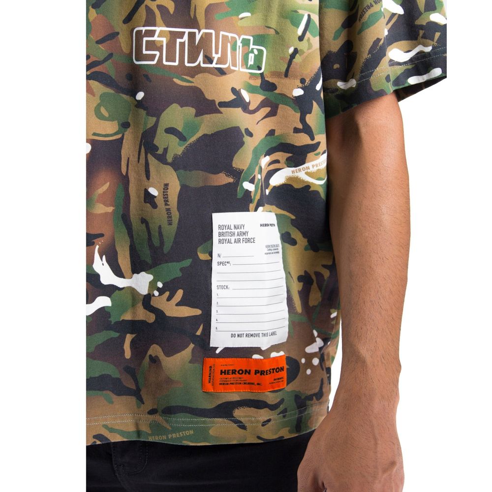 T-shirt Bicolor en Coton Heron Preston pour Homme