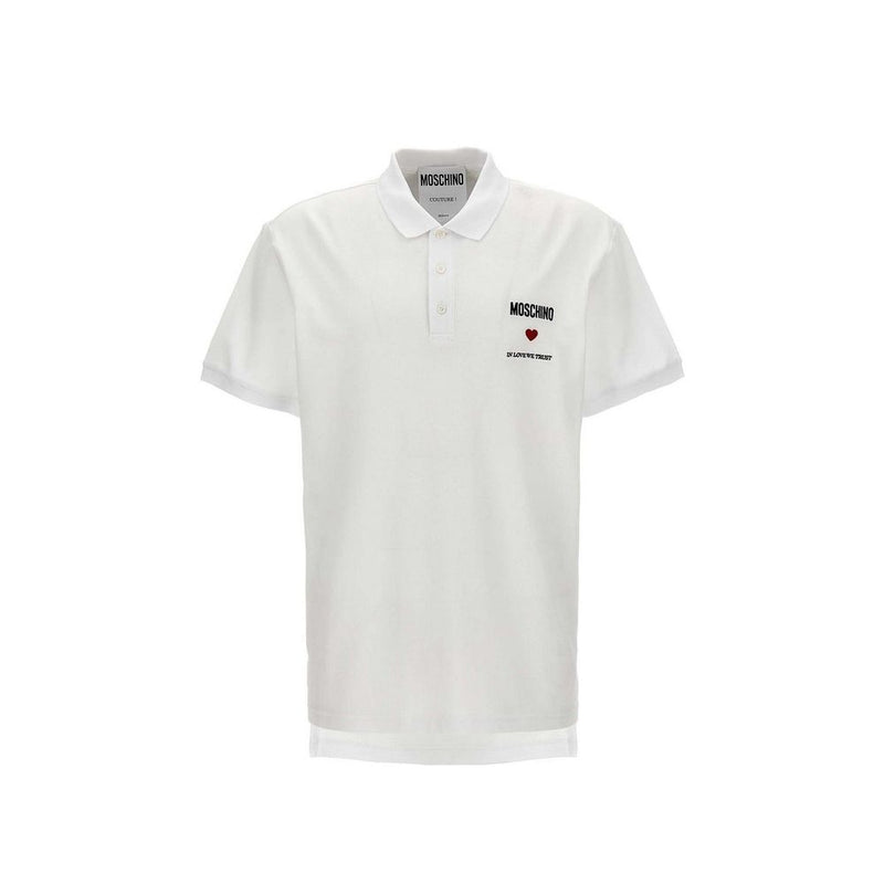Polo blanc en coton Moschino Couture
