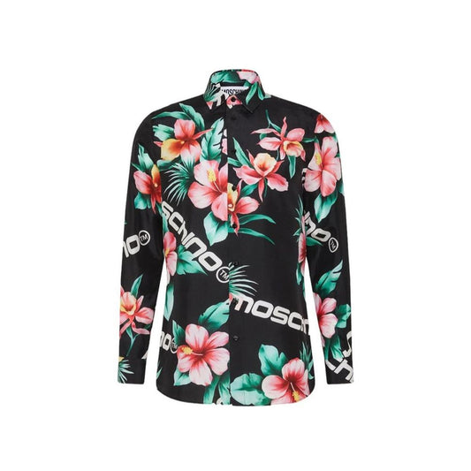 Moschino Couture Zwart Zijden Patroon Shirt