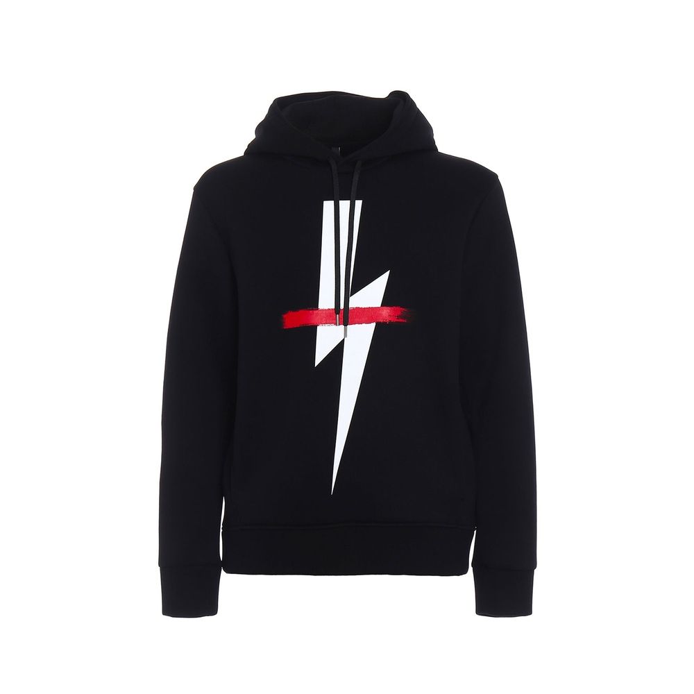 Sweatshirt en coton noir Neil Barrett avec capuche