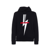 Sweatshirt en coton noir Neil Barrett avec capuche