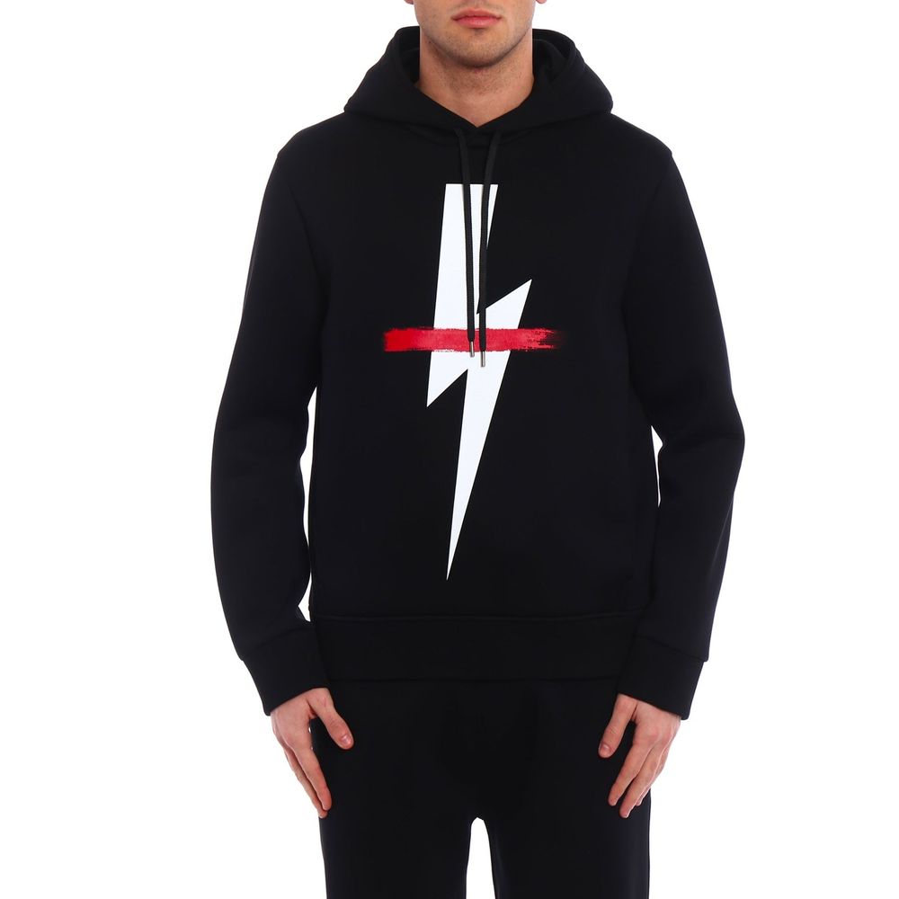 Sweatshirt en coton noir Neil Barrett avec capuche