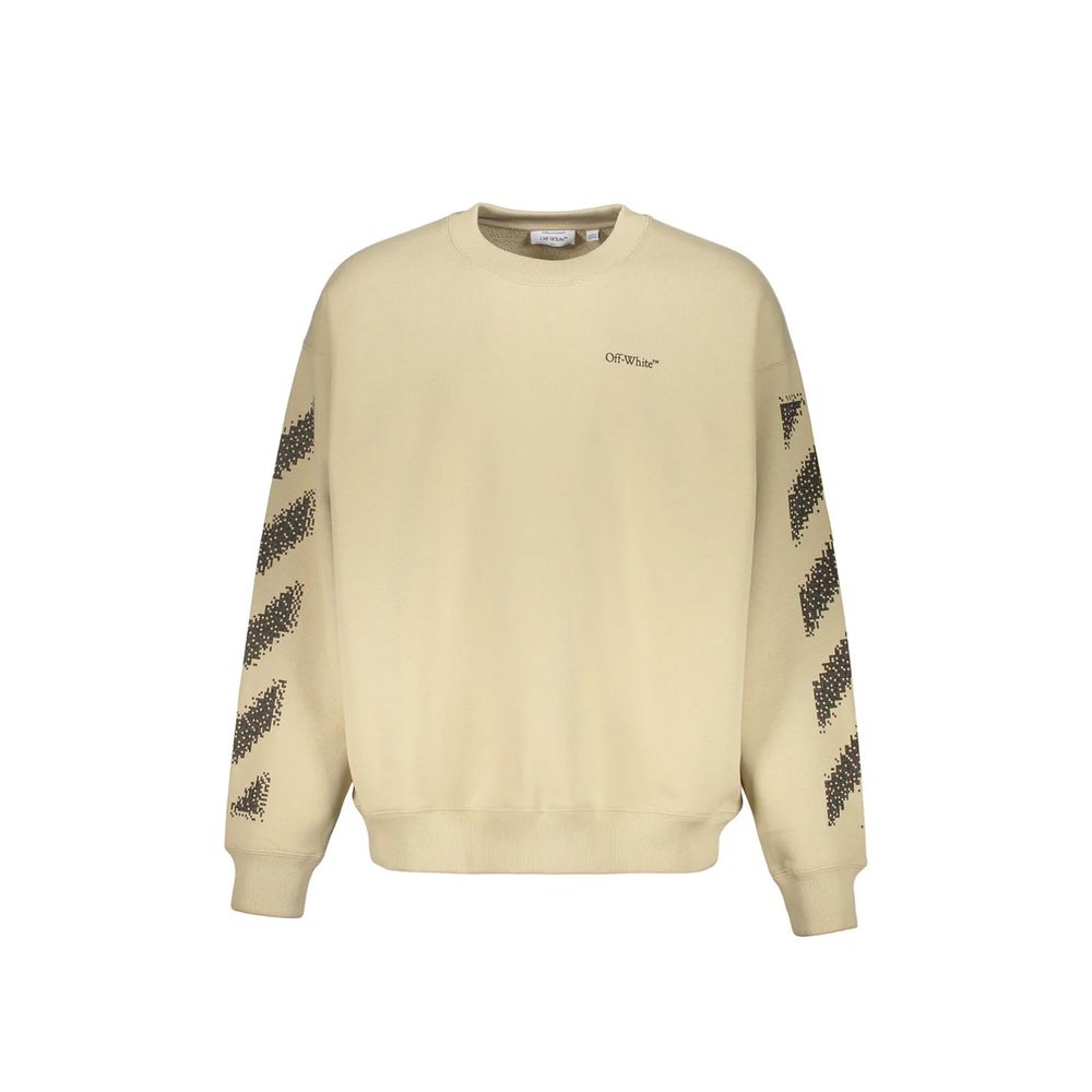Sweat-shirt en coton beige Off-White