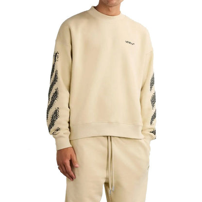 Sweat-shirt en coton beige Off-White