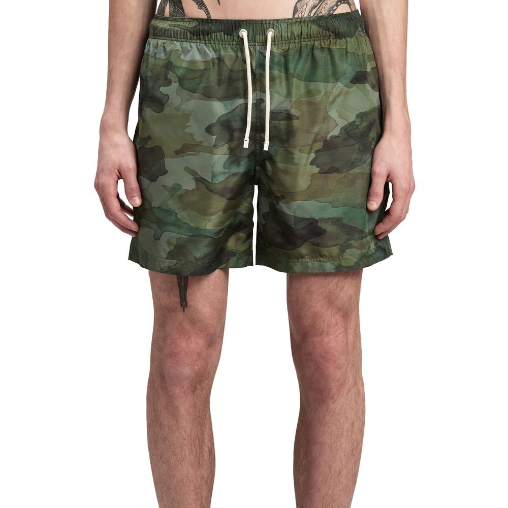 Palm Angels Bicolor Polyester Swim Shorts for Men