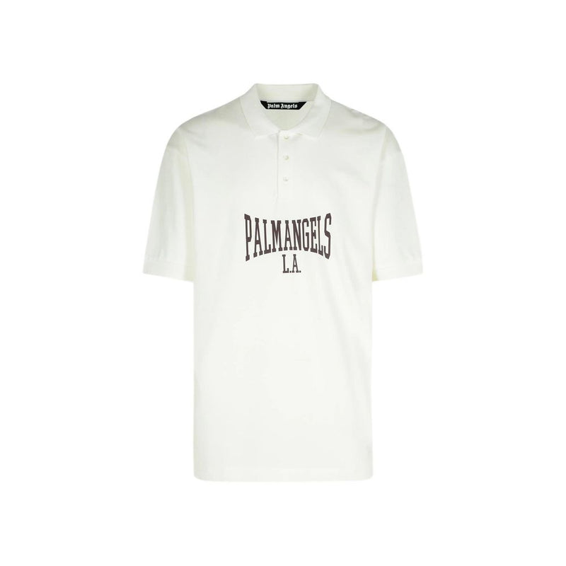 Palm Angels White Cotton Polo Shirt for Men