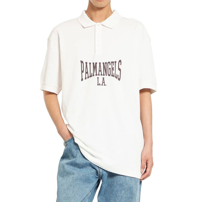 Palm Angels White Cotton Polo Shirt for Men