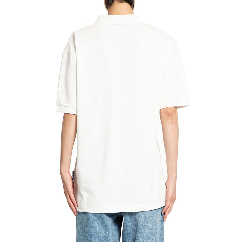 Palm Angels White Cotton Polo Shirt for Men