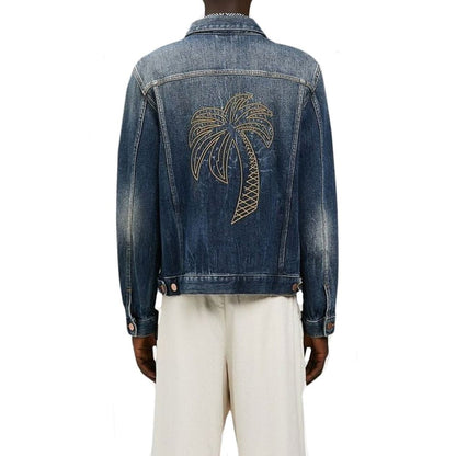 Palm Angels blauw katoenen spijkerjack