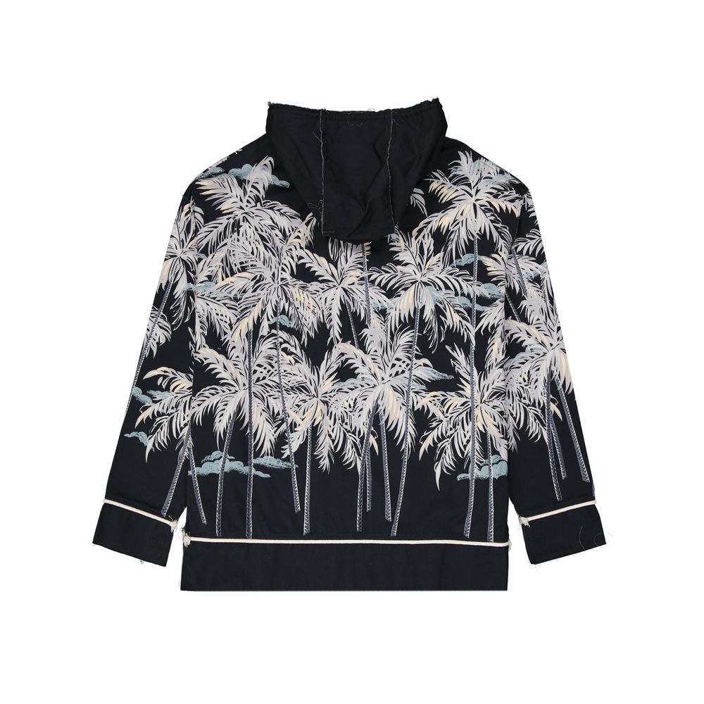 Palm Angels Black Cotton Pattern Shirt - Men