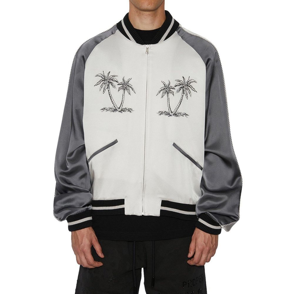 Palm Angels Gray Acetate Bomber - Élégance et Confort