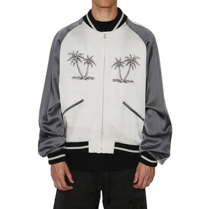 Palm Angels Grijze Acetaat Bomber