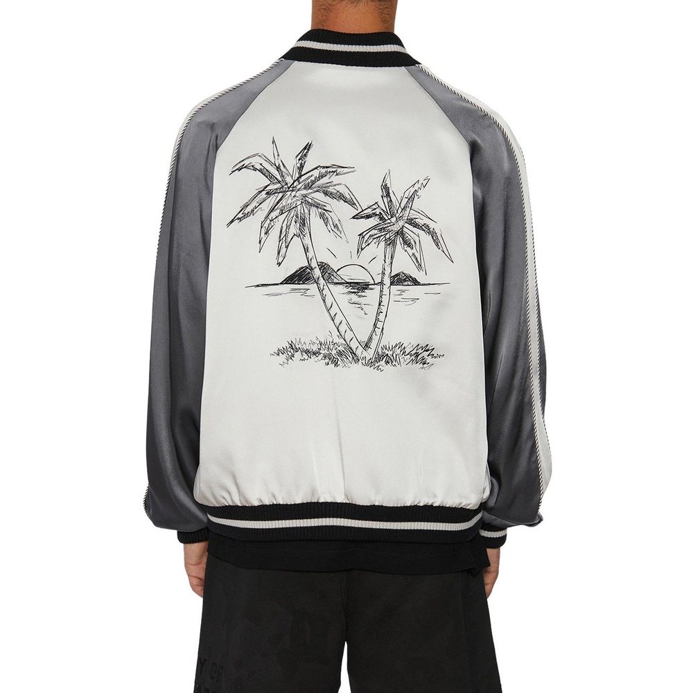 Palm Angels Gray Acetate Bomber - Élégance et Confort