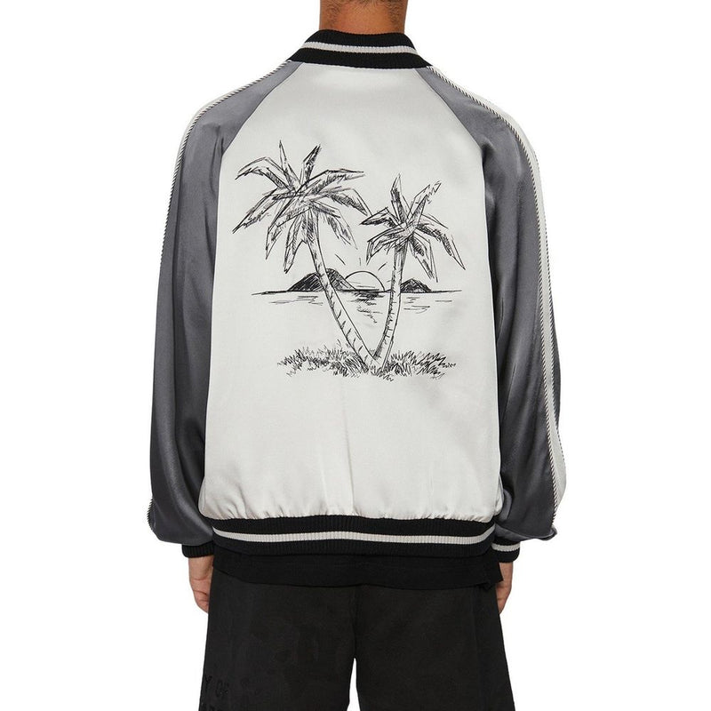 Palm Angels Gray Acetate Bomber - Stylish Men's Outerwear