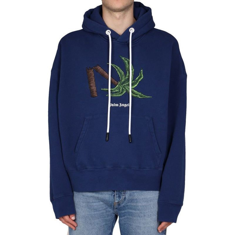 Palm Angels Blue Cotton Sweatshirt for Men