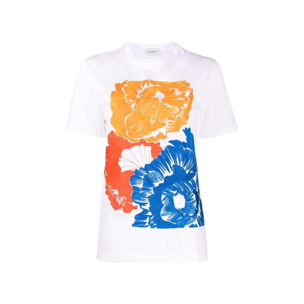 T-Shirt en Coton Blanc Salvatore Ferragamo pour Femme