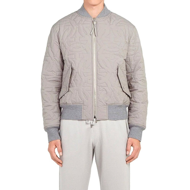 Blouson aviateur gris en polyester Salvatore Ferragamo