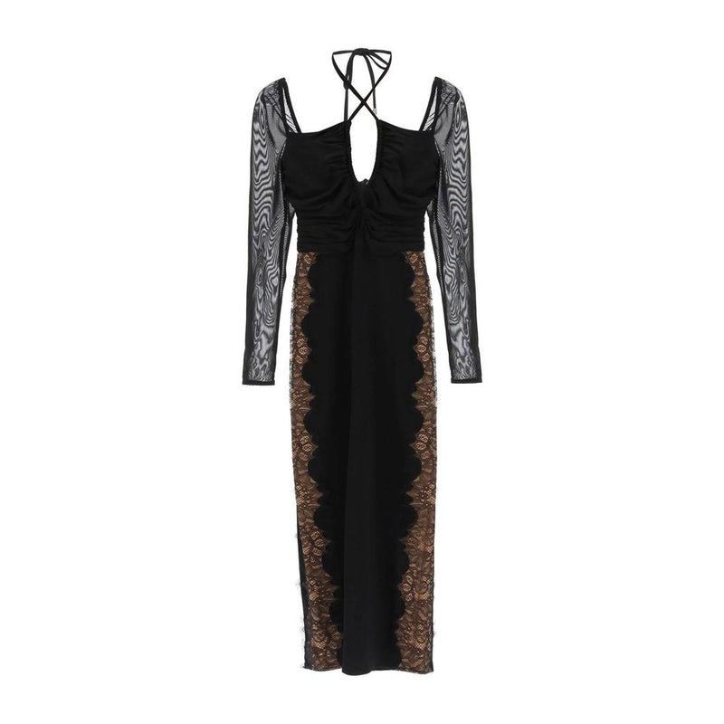 Self-Portrait Black Polyester Cocktail Dress for Elegant Occasions